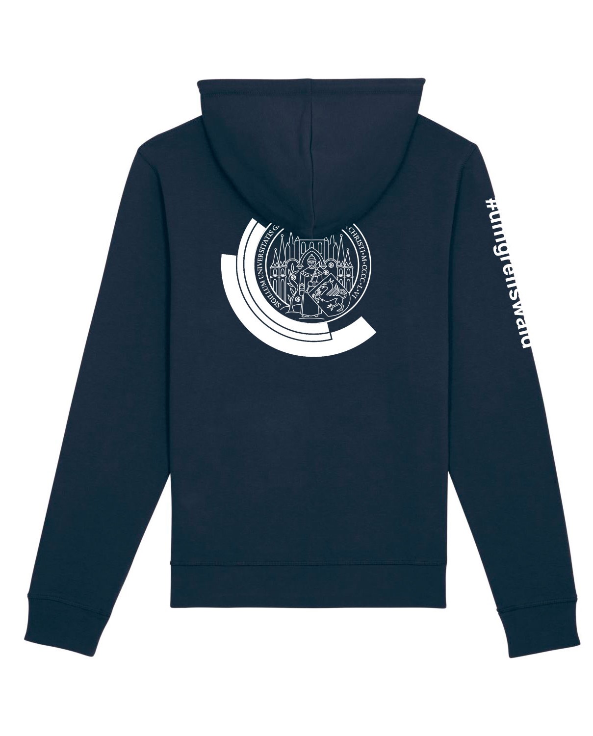 Hoodie navyblau mit Siegel XS mit Wunschtext